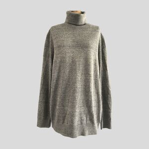 H&M Gray Cotton Blend Long Sleeve Knit Turtleneck Sweater Women's Size L
